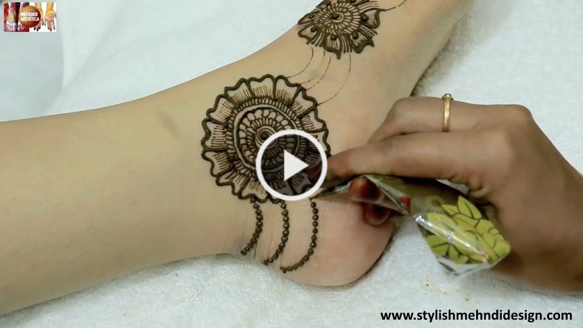 Mandala Floral Feet Mehndi Design