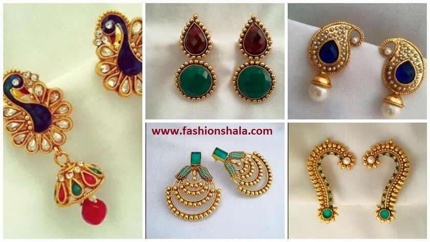 latest gold earring designs for daily wear featured