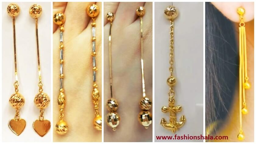 latest light weight gold earring and studs designs featured