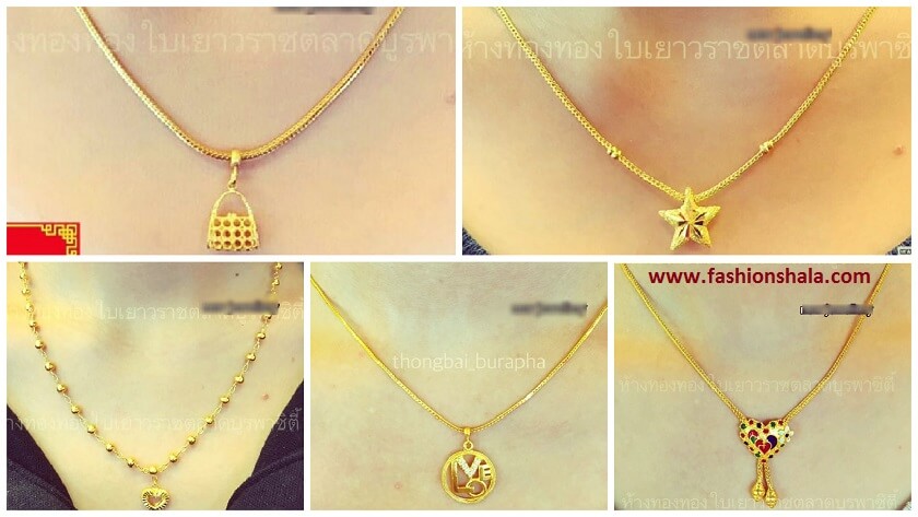 latest lightweight gold chains with simple pendants