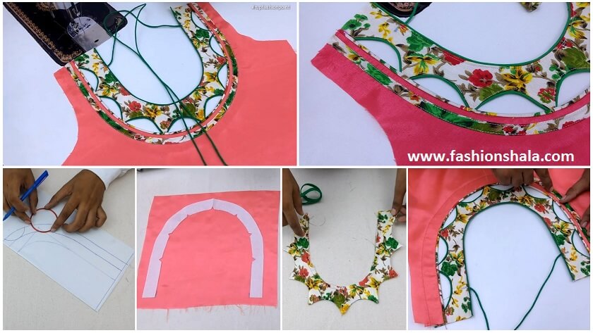piping hole neck design for kurti