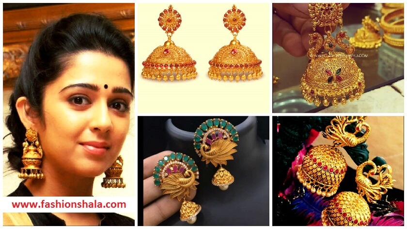 traditional gold jhumkas designs featured