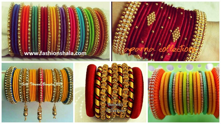 very attractive designer silk thread bangles featured