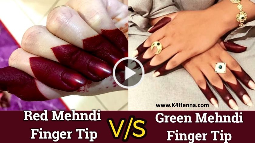 Best Finger Tip Red VS Green Mehndi Design