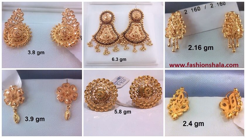 ear gold stud designs with weight featured