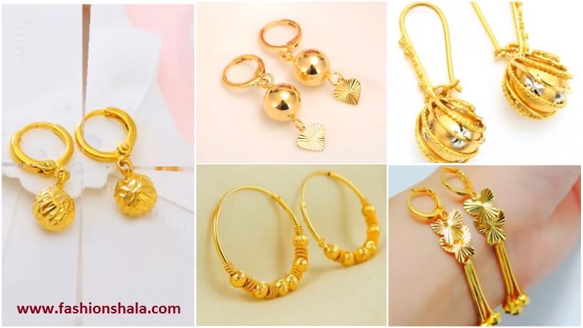 daily wear light weight gold earring designs featured
