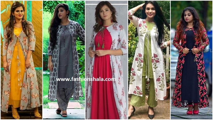 different types of jacket salwar suits featured