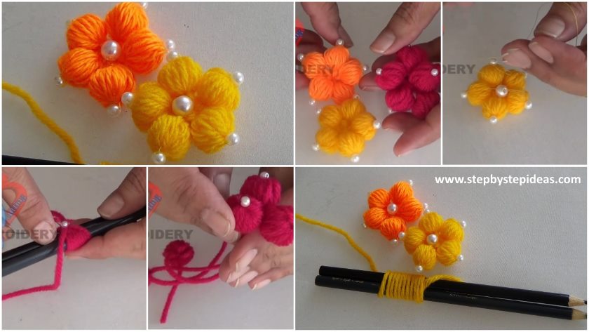 Hand embroidery making flowers with simple trick
