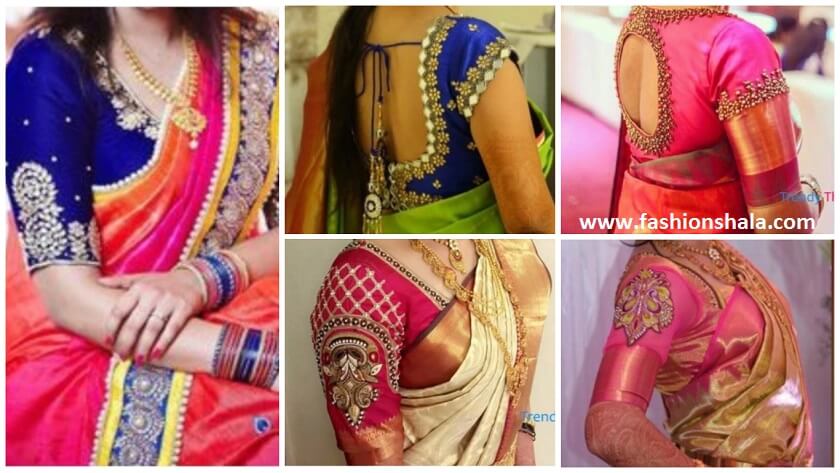 bridal pattu saree blouse designs featured