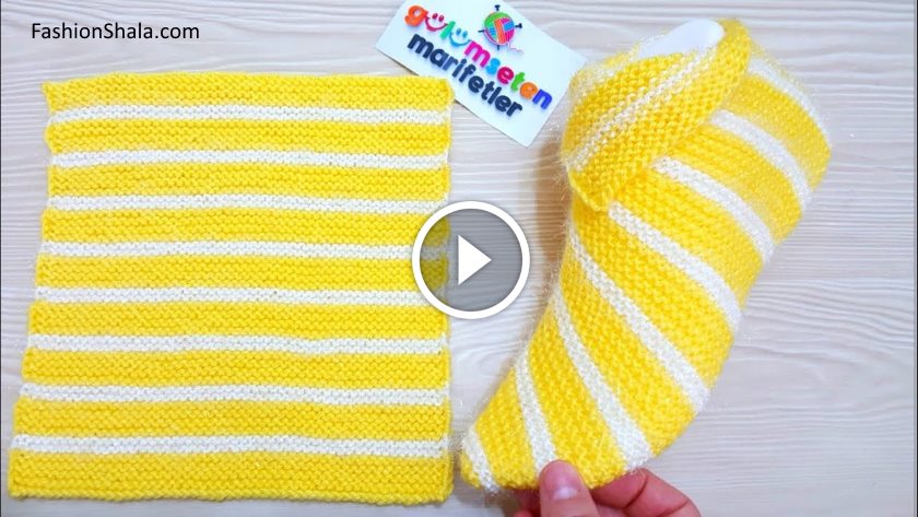 Learn How to Knit Very Easy Women Booties Knitting