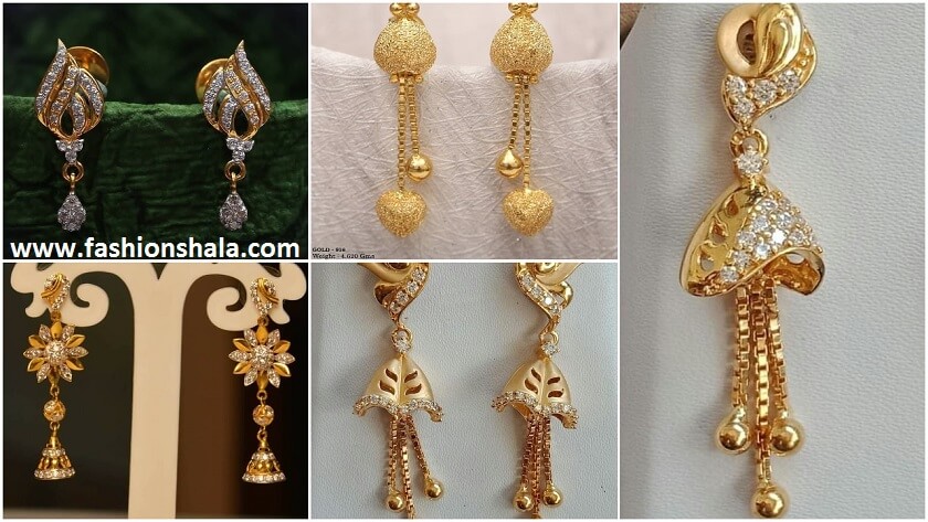 light weight gold latkan earrings featured