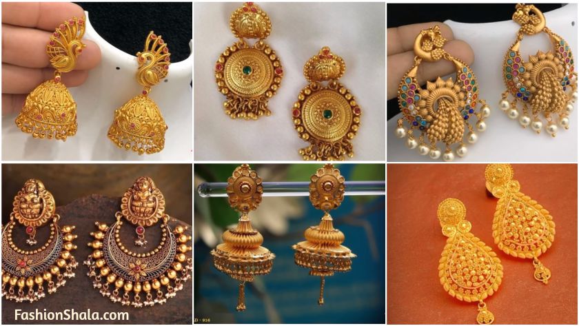 latest fashion traditional gold earrings jewellery