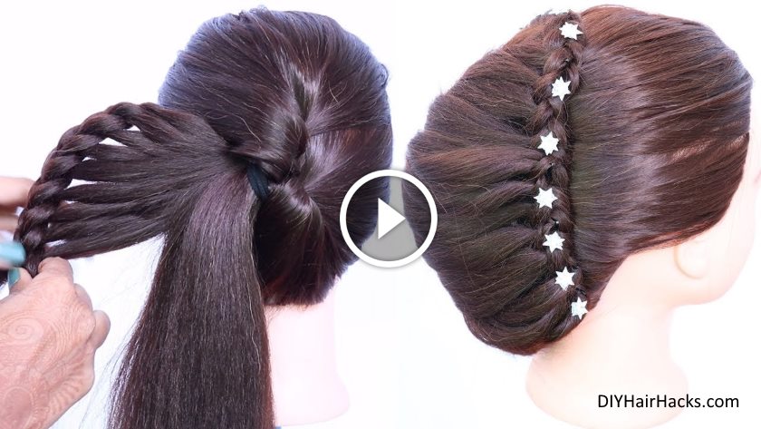 Updo Hairstyle For Medium Hair With Trick