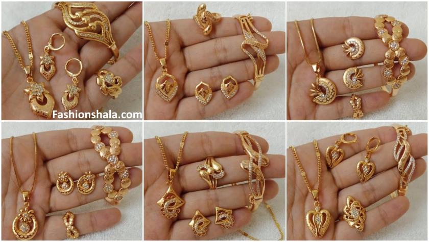 gold bracelet earring and ring designs