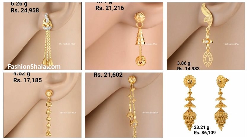 latest light weight gold earrings designs