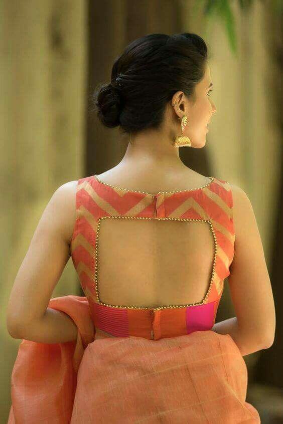 15 Stylish Saree Blouse Back Neck Designs - Kurti Blouse
