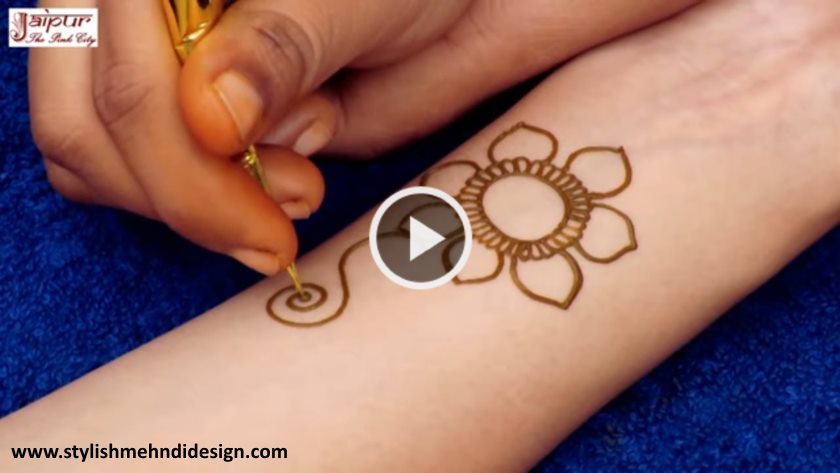 Easy Floral Henna Mehndi Design For Beginners