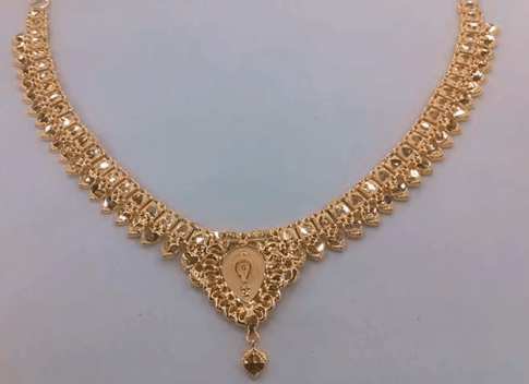 Light Weight Short Gold Necklace Designs - Ethnic Fashion Inspirations!