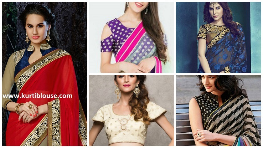 awesome party wear saree blouse designs featured