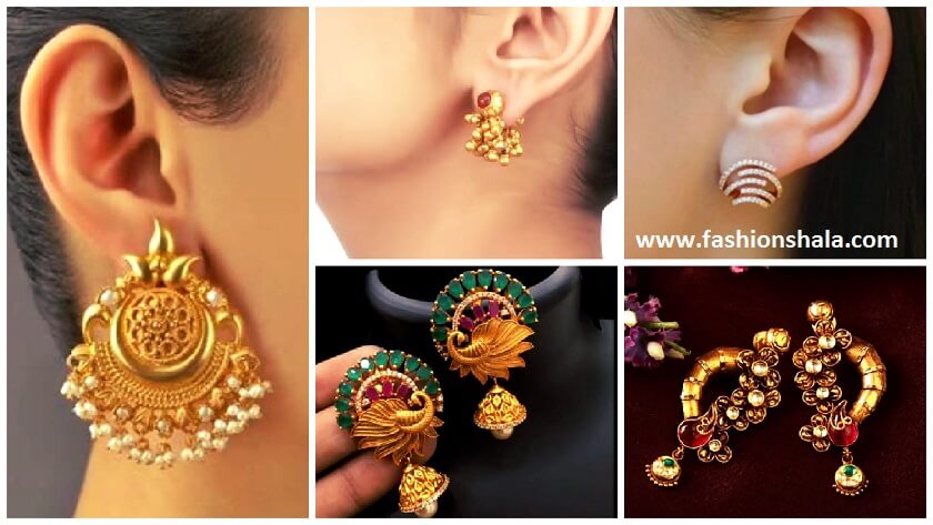 Daily Wear Gold Earrings Design Ideas