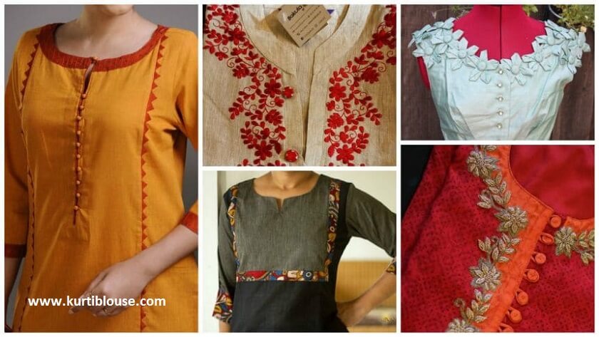 Stylish Front Neck Designs for Kurti
