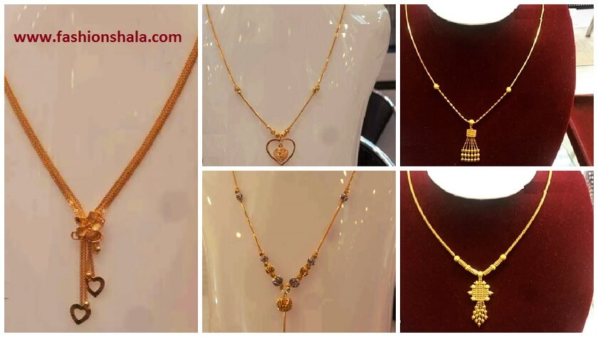 latest light weight gold necklace featured