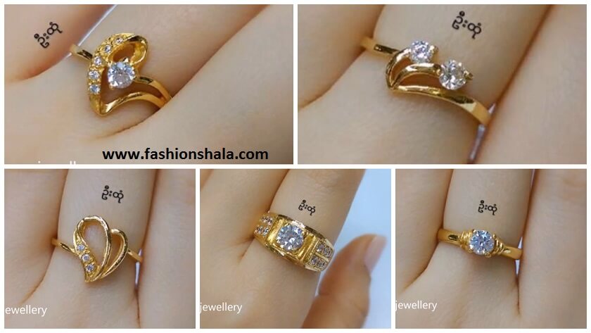 Stylish Elegant Design Crystal Golden Ring for Girls/Women | Meerzah-baongoctrading.com.vn