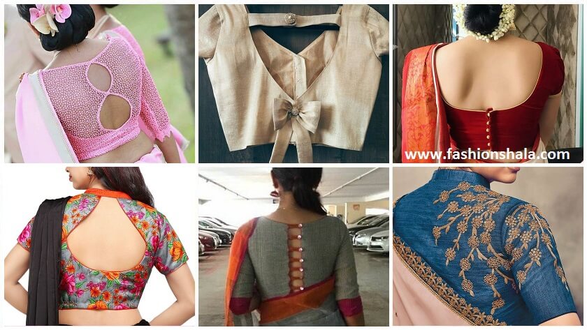 Trendy Saree Blouse Back Neck Designs