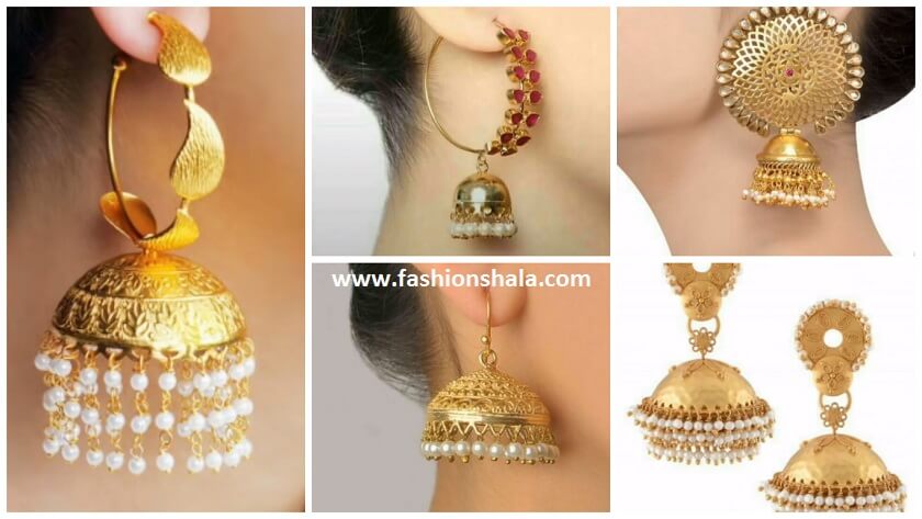 Trendy Gold Jhumki Earrings Designs