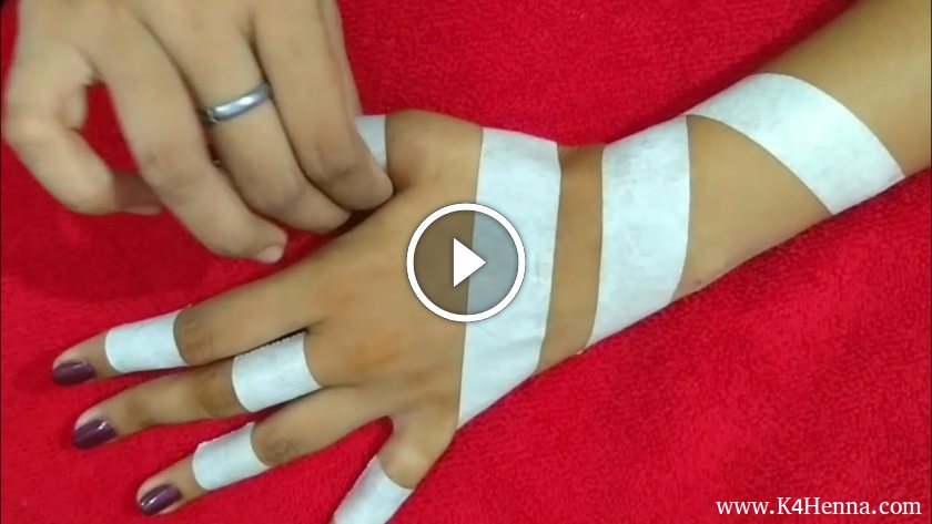 Beautiful mehndi design with the help of paper tape