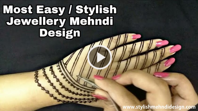 Most Easy and Stylish Jewellery Mehndi Design