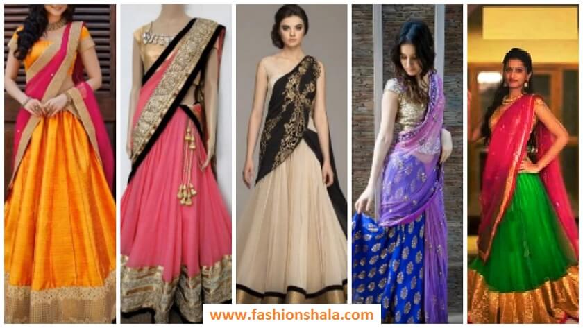 south indian half saris dhavani dress featured
