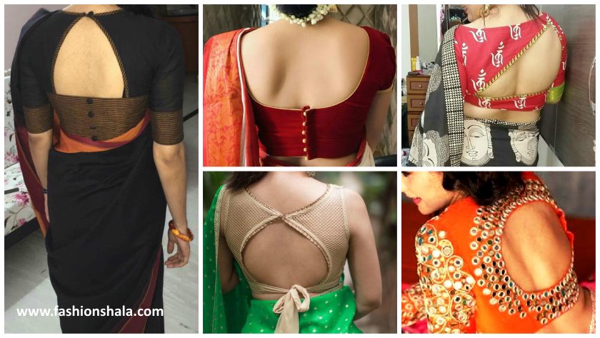 Latest Saree Blouse Back Neck Designs