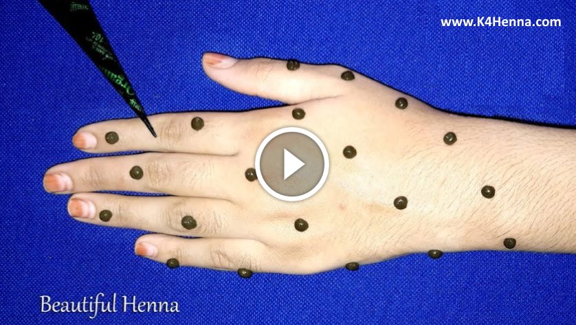 New Easy Full Hand Dots Mehndi Design