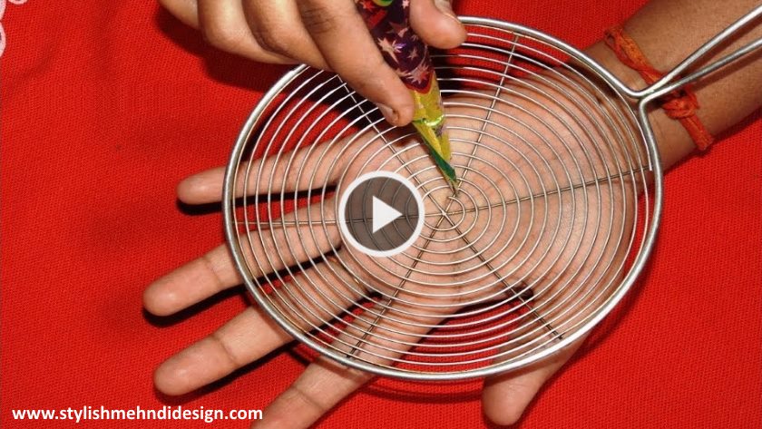 Simple mehndi design with the help of kitchen utensile video