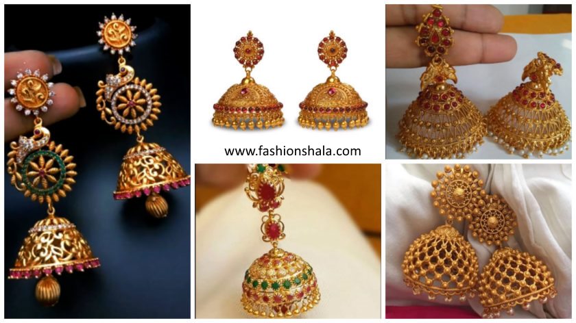 20 Latest Gold Antique Jhumka Designs