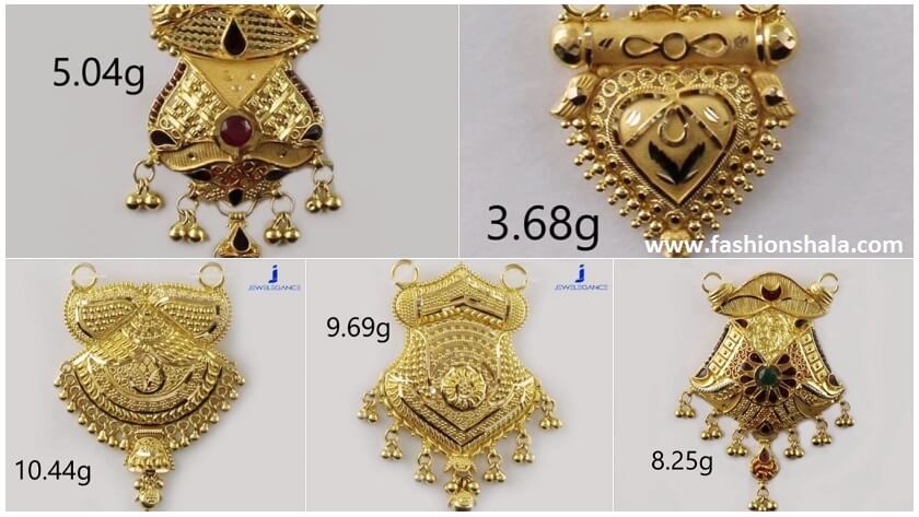 latest gold pendants designs with weight featured