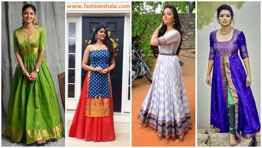 Long Length Ethnic Dresses With Old/New Sarees