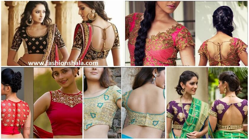saree blouse front neck back neck designs featured