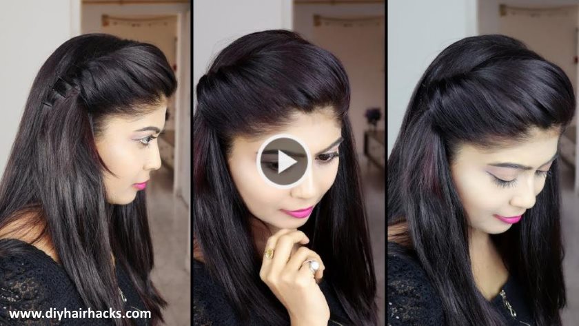1 Minute side puff hairstyle Quick Easy