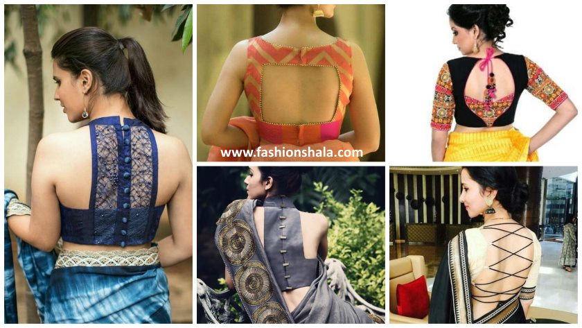 15 Latest and Stylish Saree Blouse Back Neck Designs