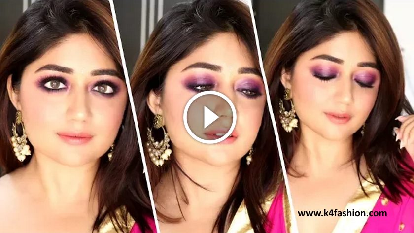 Diwali Makeup Tutorial | Purple Smokey Eyes