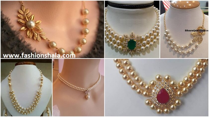 Stunning Gold Pearl Necklace Jewelry