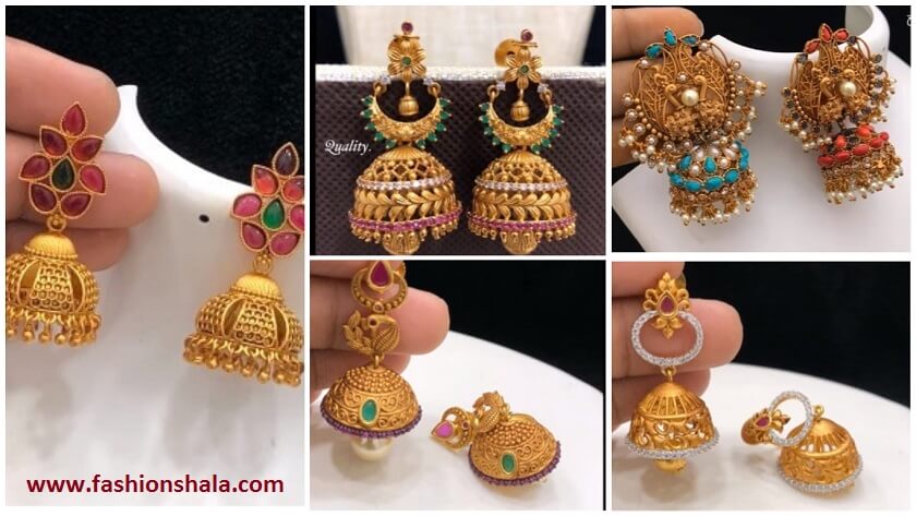 Traditional Gold Jhumkas Earrings