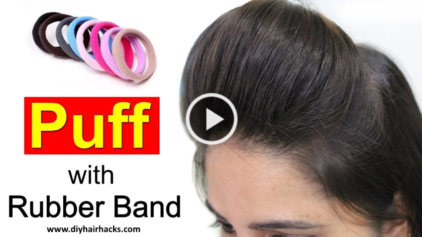 Quick Easy Puff Hairstyles with Rubber Band