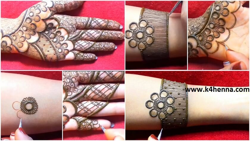 shaded flower full hand bridal mehndi design featured