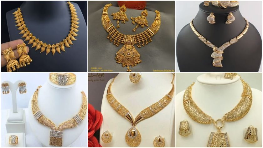 Short Gold Necklace Jewelry Designs For Women