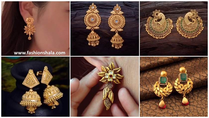 daily wear earrings design in gold earrings pattern ideas in gold gold earrings featured