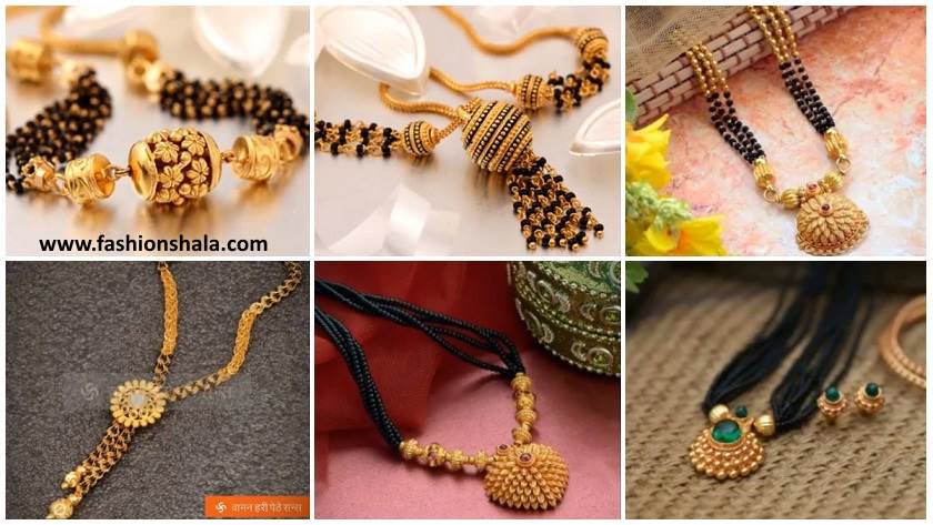 Beautiful Gold Black Beads Mangalsutra Designs
