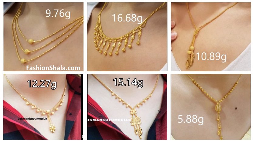 Designer Light Weight Gold Necklaces